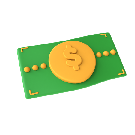 Nota de dólar  3D Icon