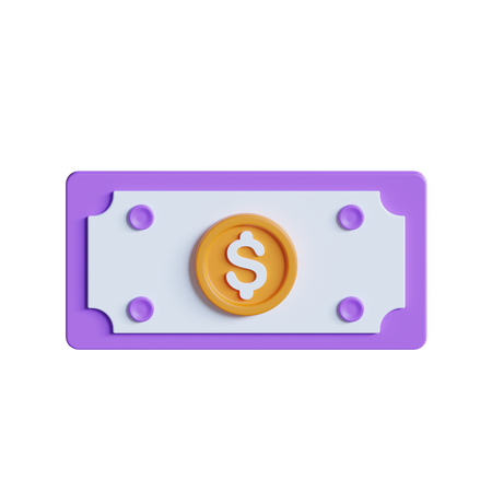 Nota de dólar  3D Icon