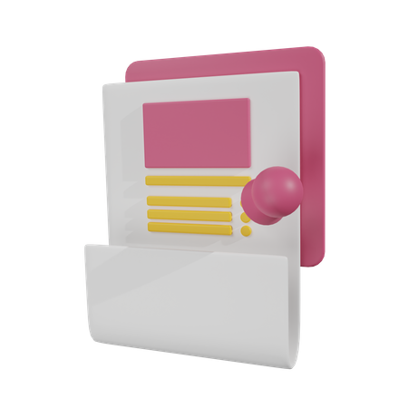 Nota fijada  3D Icon