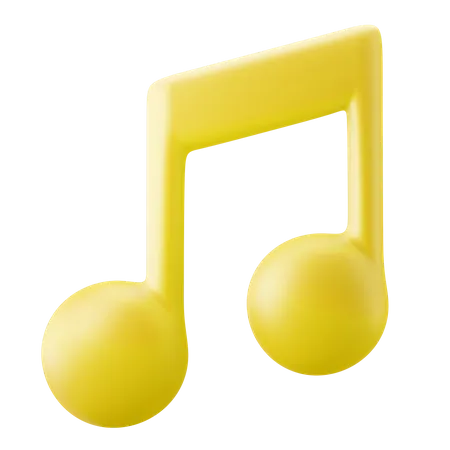 Nota Musical Sonido Audio Lindo Minimo Icono 3 D Ilustracion 3D Icon