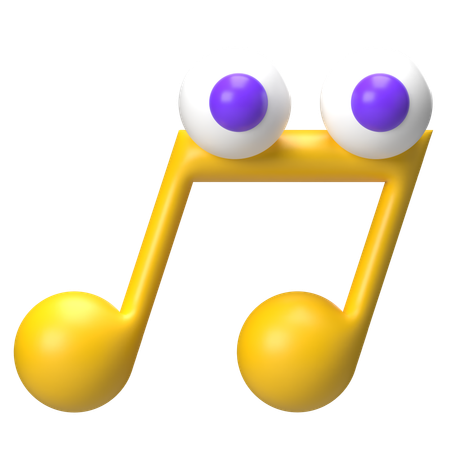 Nota musical con ojo  3D Icon