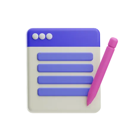 Nota web  3D Icon