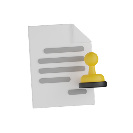Notary Document  3D Icon