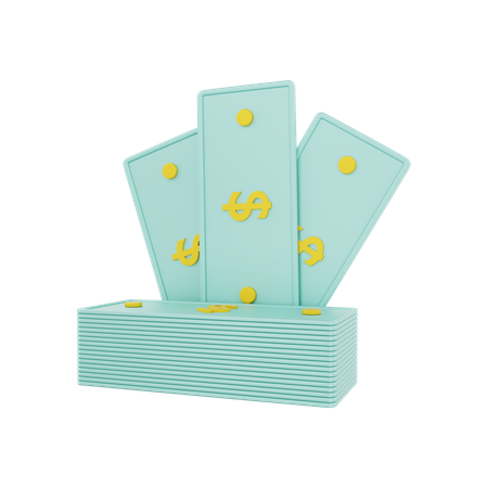 Notas de dólar  3D Icon