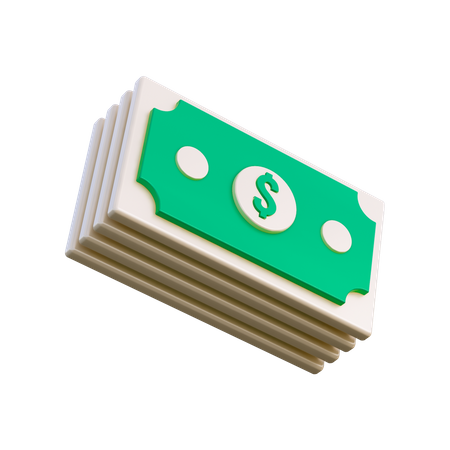 Notas de dólar  3D Icon