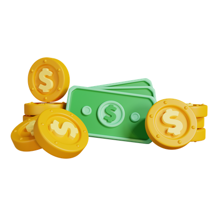 Notas de dólar  3D Icon