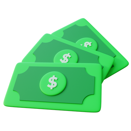 Notas de dólar  3D Icon