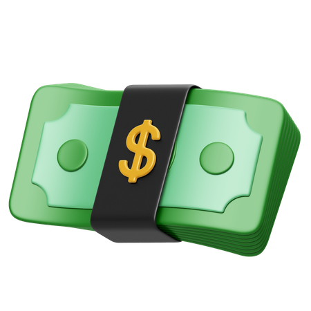 Notas de dólar  3D Icon