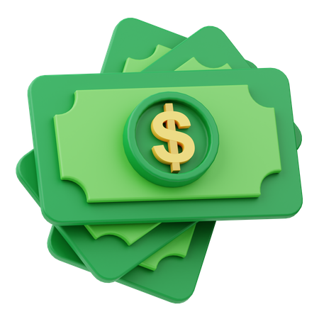 Notas de dólar  3D Icon
