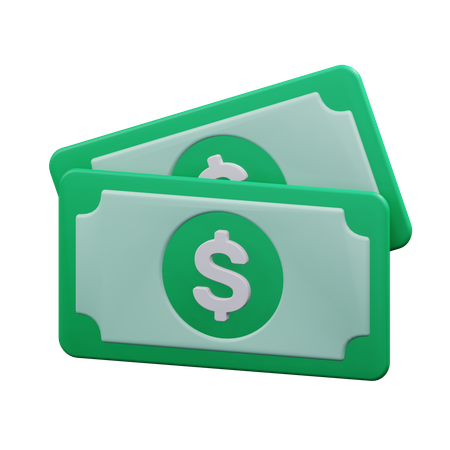 Notas de dólar  3D Icon