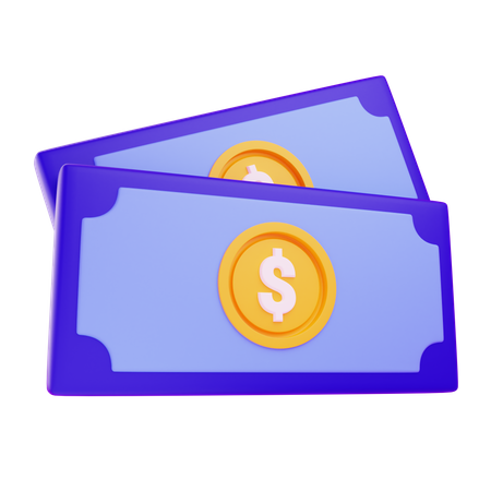 Notas de dólar  3D Icon