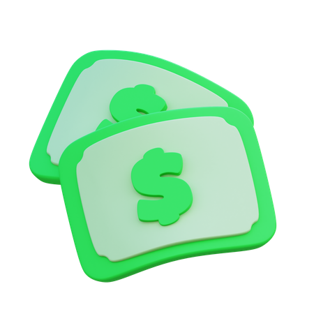 Notas de dólar  3D Icon
