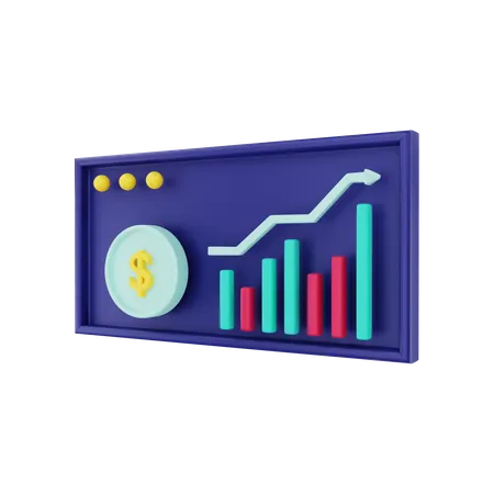 Aumento das notas de dólar  3D Illustration