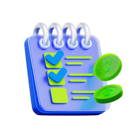 Notas de planificación presupuestaria  3D Icon