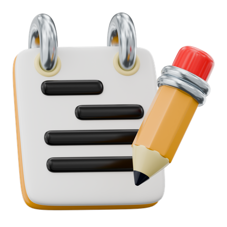 Documento de Notas  3D Icon