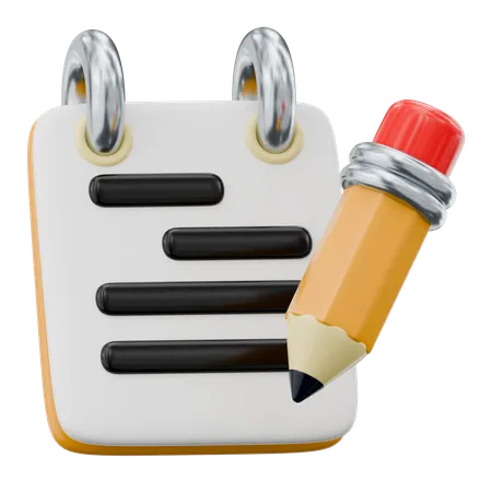 Documento de Notas  3D Icon