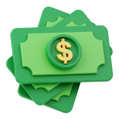 Notas de dólar  3D Icon