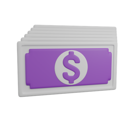 Notas de dólar  3D Icon