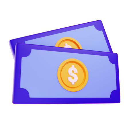 Notas de dólar  3D Icon