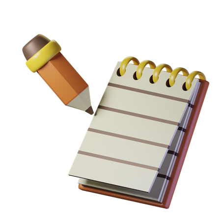 Notas e lápis  3D Icon