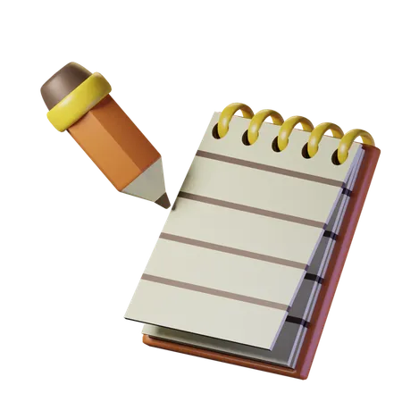 Notas e lápis  3D Icon