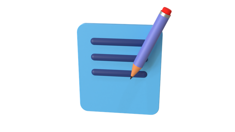 Lápis de notas  3D Icon