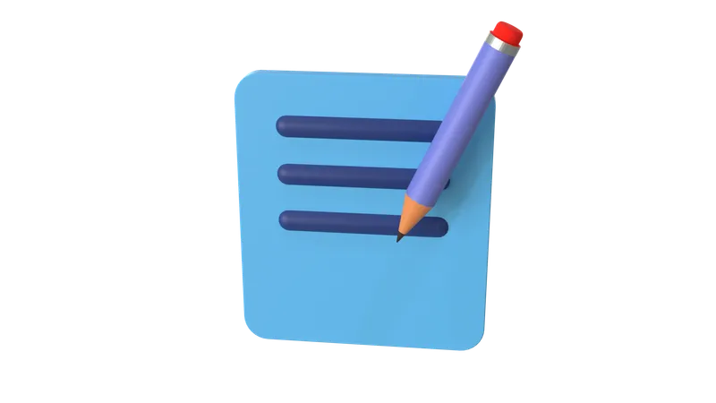 Lápis de notas  3D Icon