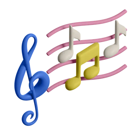 Notas musicais  3D Icon