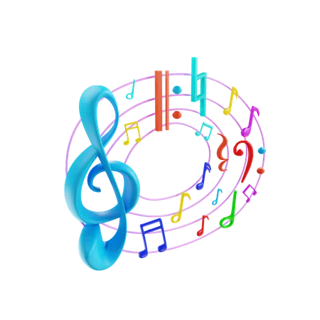 Notas musicais  3D Icon