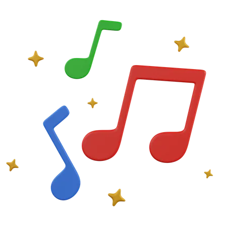 Notas musicais  3D Icon