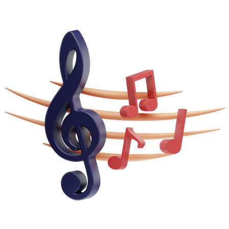 Notas musicais  3D Icon