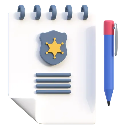 Notas policiales  3D Icon