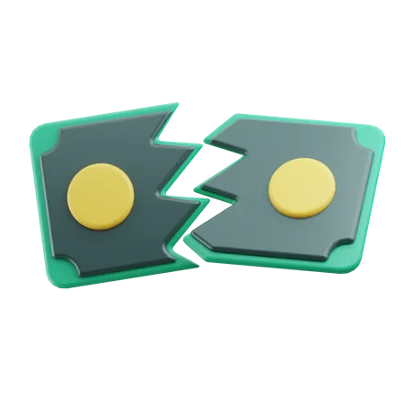 Notas rasgadas  3D Icon