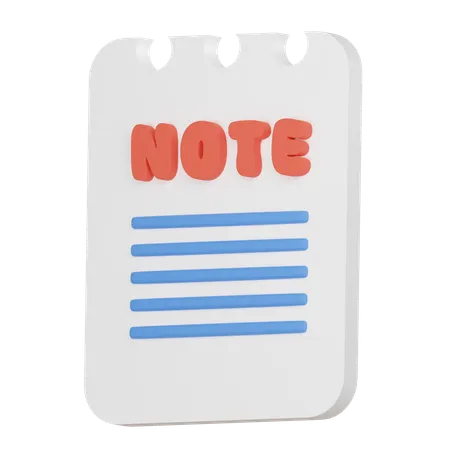 Note  3D Icon