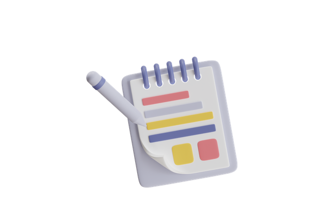 Note And Pen  3D Icon