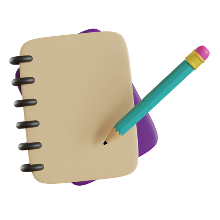 Note And Pencil  3D Icon