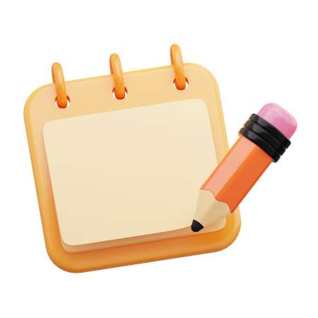 Note And Pencil  3D Icon