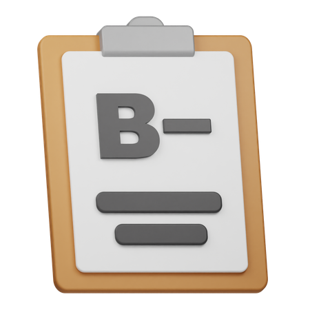 Note B - Zeugnis  3D Icon