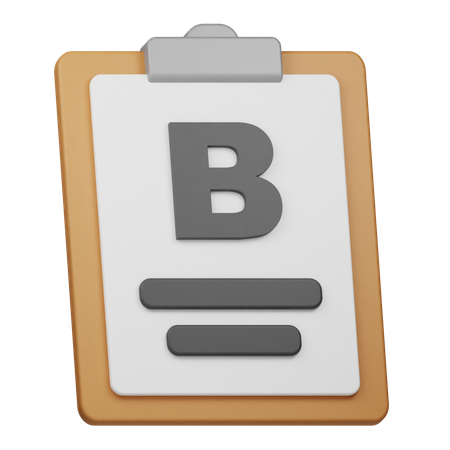 Zeugnis mit Note B  3D Icon