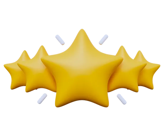 Note cinq étoiles  3D Icon