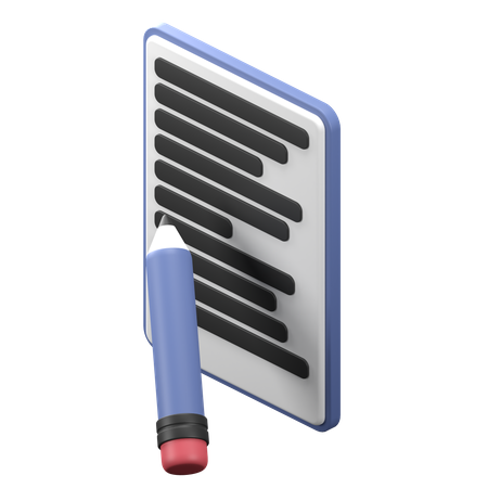 Crayon à notes  3D Icon