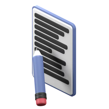 Crayon à notes  3D Icon
