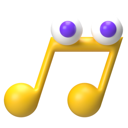 Note de musique avec oeil  3D Icon