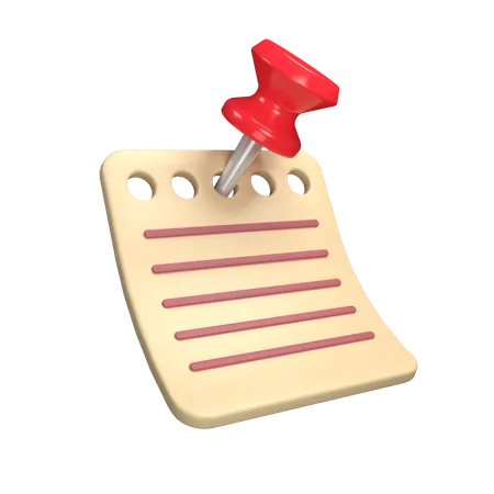 Note épinglée  3D Icon