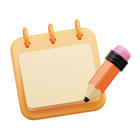 Note et crayon  3D Icon