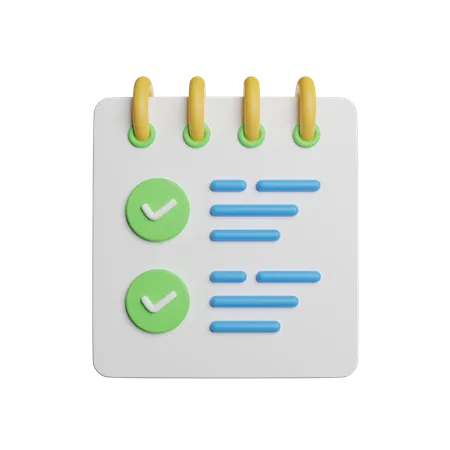 Note List  3D Icon