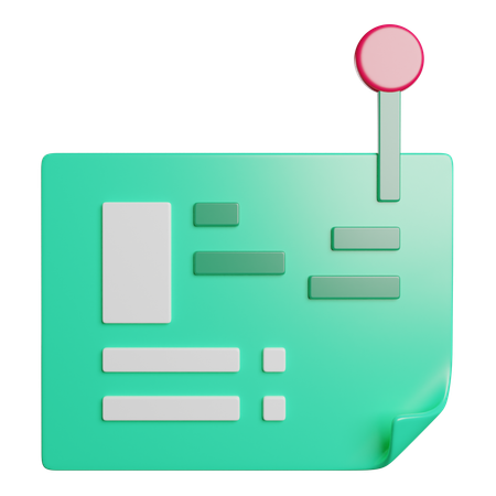 Note Pinned  3D Icon