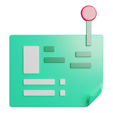 Note Pinned  3D Icon