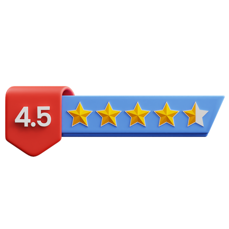 Note de quatre virgule cinq étoiles  3D Icon