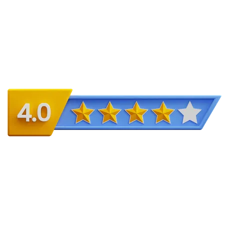 Quatre étoiles sur cinq  3D Icon